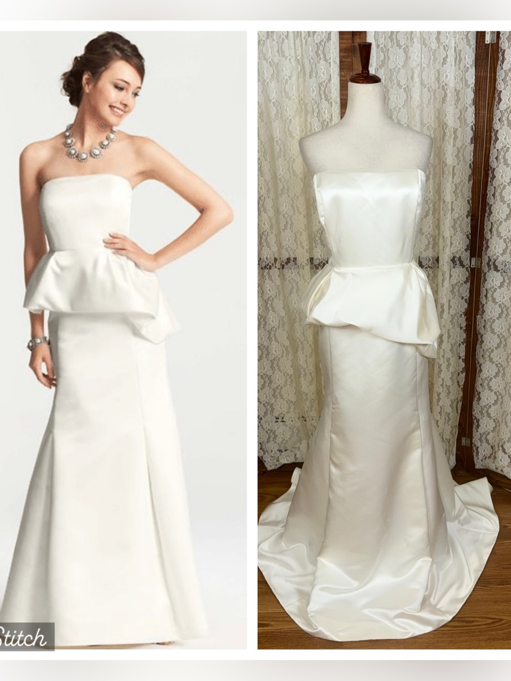 Stunning New Ann Taylor Duchess Satin Peplum Wedding Gown